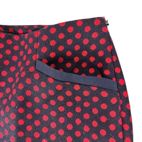 Talbots Navy & Red Wool Blend Polka Dot Skirt size 8P - Picture 4 of 8